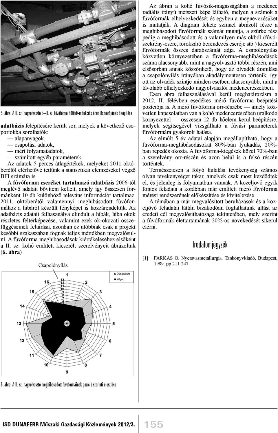 fúvóforma hűtővíz-indukciós áramlásmérőjének beépítése adatbázis felépítésére került sor, melyek a következő csoportokba sorolhatók: alapanyagok, csapolási adatok, mért folyamatadatok, számított