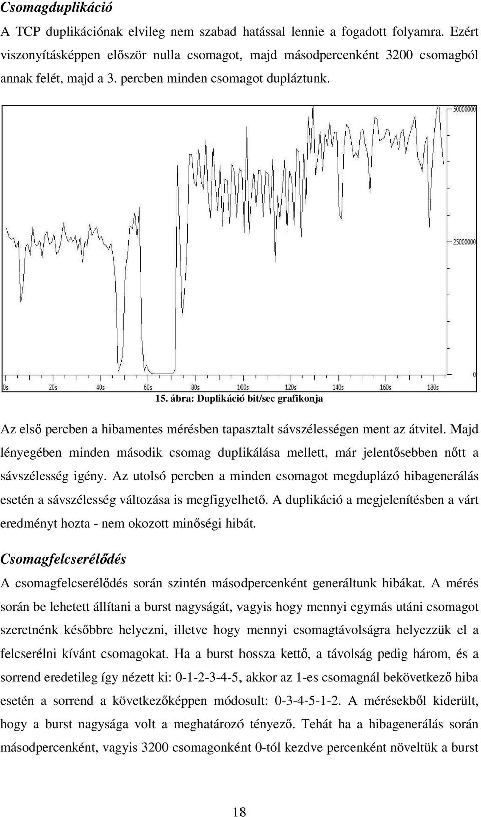 Majd lényegében minden második csomag duplikálása mellett, már jelent sebben n tt a sávszélesség igény.