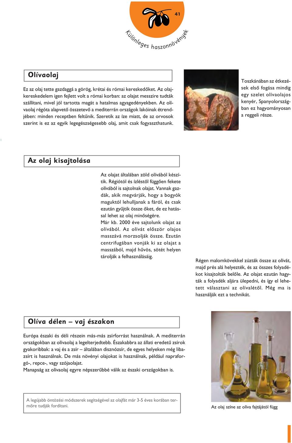Az olívaolaj régóta alapvetô összetevô a mediterrán országok lakóinak étrendjében: minden receptben feltûnik.