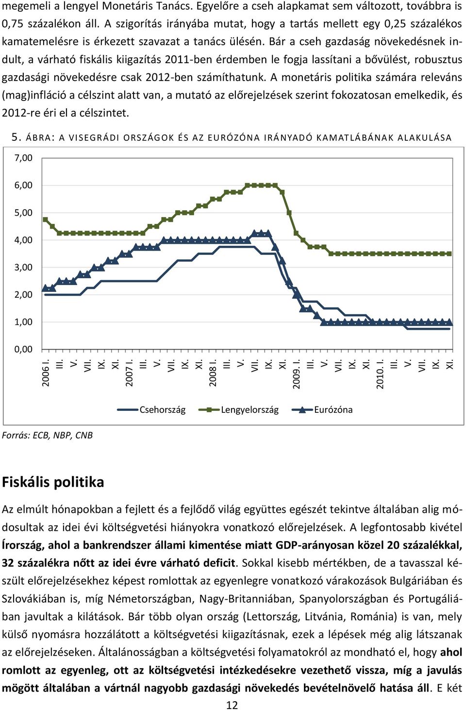 Bár a cseh gazdaság növekedésnek indult, a várható fiskális kiigazítás 2011-ben érdemben le fogja lassítani a bővülést, robusztus gazdasági növekedésre csak 2012-ben számíthatunk.
