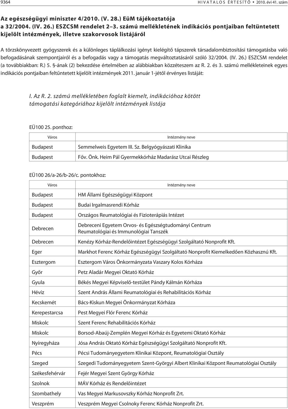 társadalombiztosítási támogatásba való befogadásának szempontjairól és a befogadás vagy a támogatás megváltoztatásáról szóló 32/2004. (IV. 26.) ESZCSM rendelet (a továbbiakban: R.) 5.