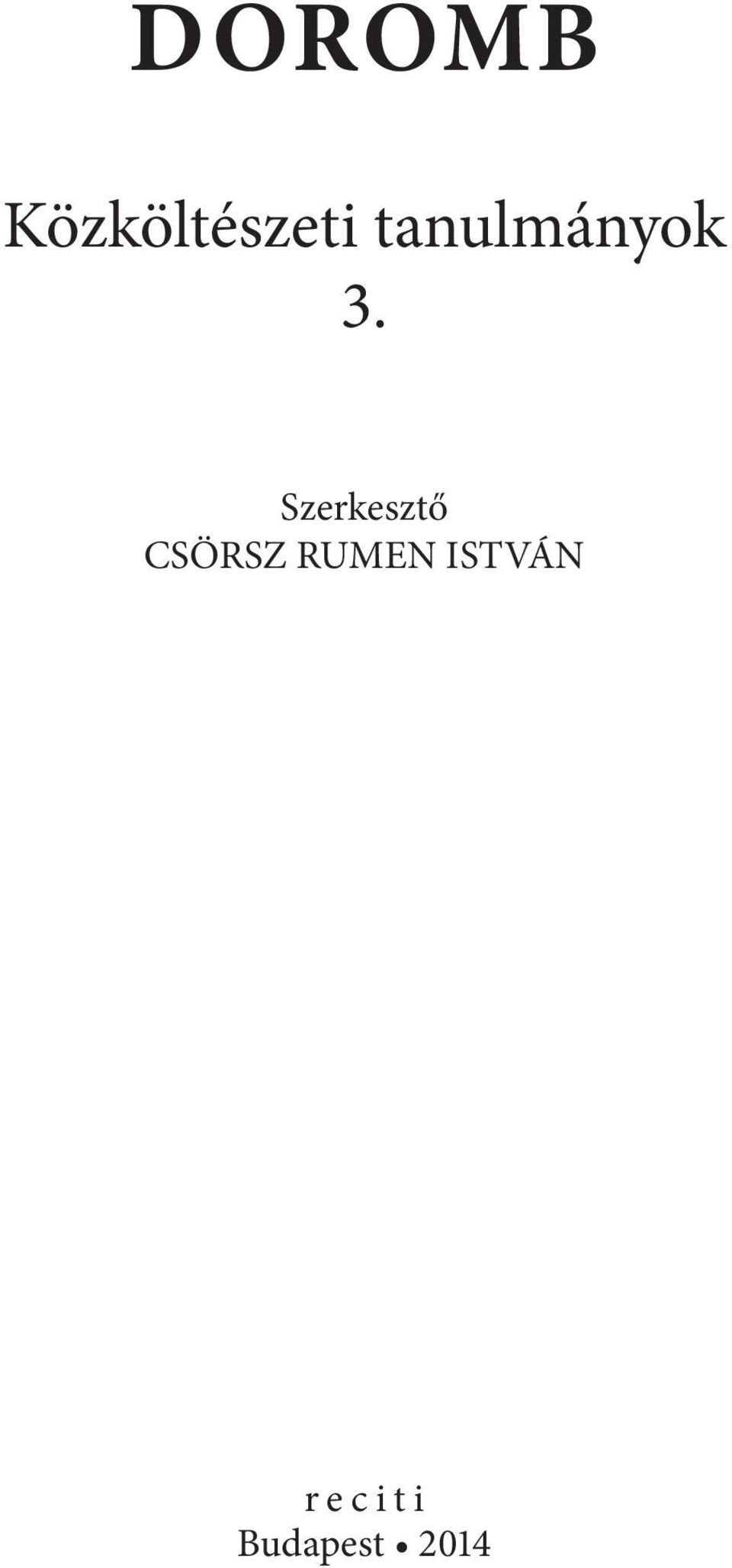 Szerkesztő CSÖRSZ