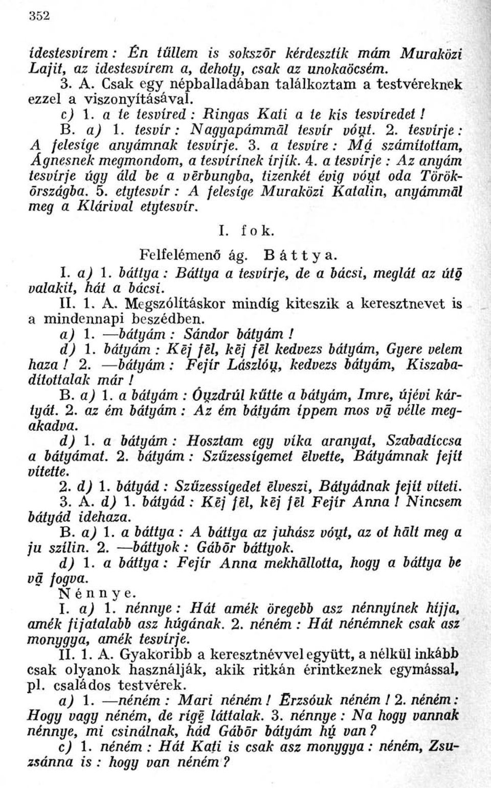 a tesvíre : Má számítottam, Ágnesnek megmondom, a tesvírínek írjík. 4. a tesvírje : Az anyám tesvírje úgy áld be a verbungba, tizenkét évig vóut oda Törökországba. 5.