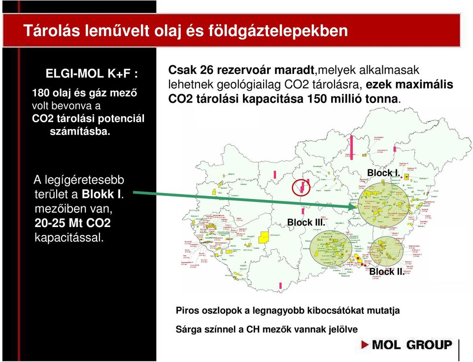 Csak 26 rezervoár maradt,melyek alkalmasak lehetnek geológiailag CO2 tárolásra, ezek maximális CO2 tárolási