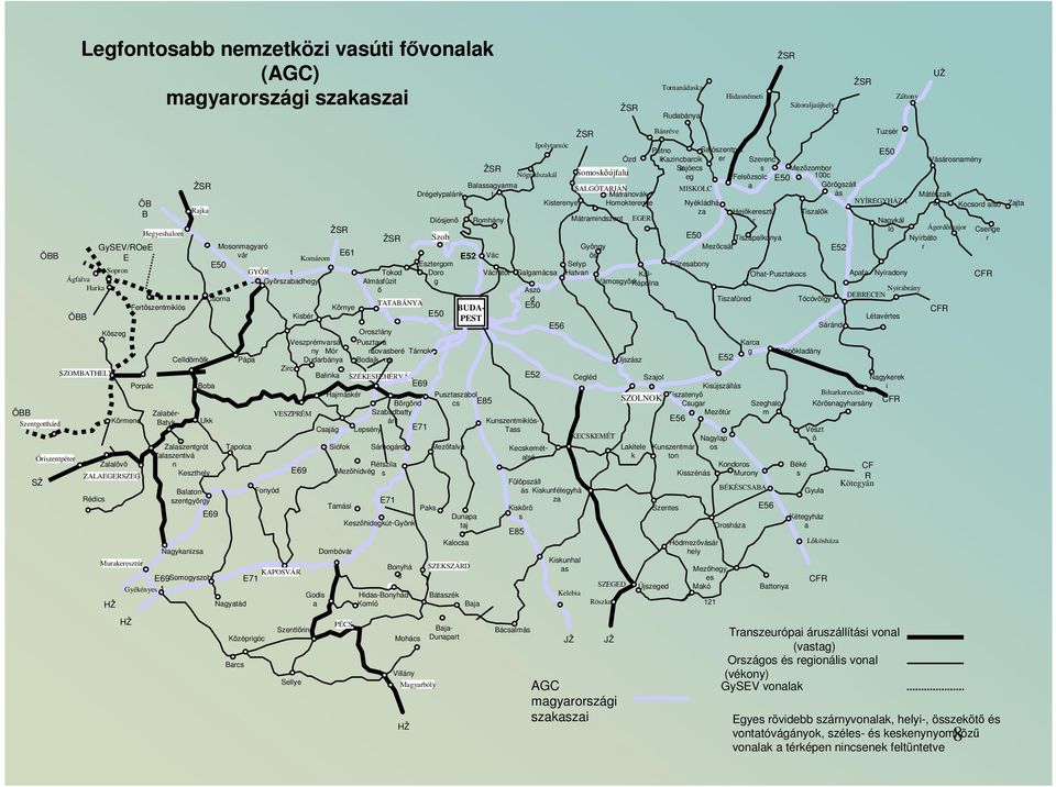 Bánréve Ipolytarnóc Nógrádszakál KECSKEMÉT VESZPRÉM Ágfalva Harka EGER MISKOLC CF R CFR ÖB B GySEV/ROeE E ÖBB Mosonmagyaró vár Almásfüzit ı Doro g Tokod Esztergom Kisbér Környe Oroszlány Csorna