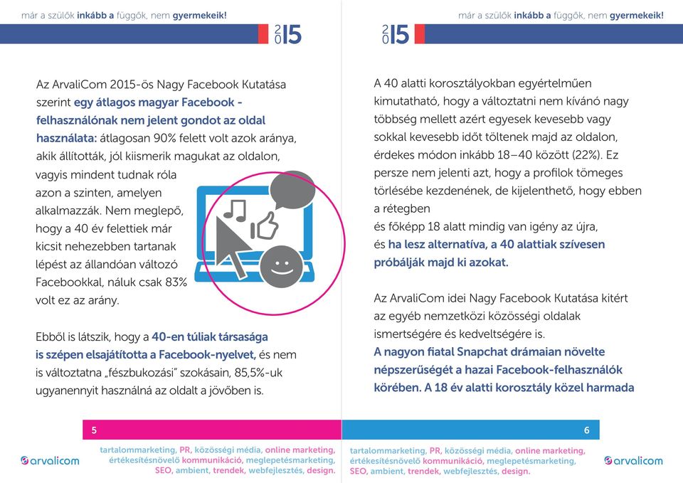 Nem meglepő, hogy a 40 év felettiek már nehezebben tartanak lépést az állandóan változó Facebookkal, náluk csak 83% volt ez az arány.