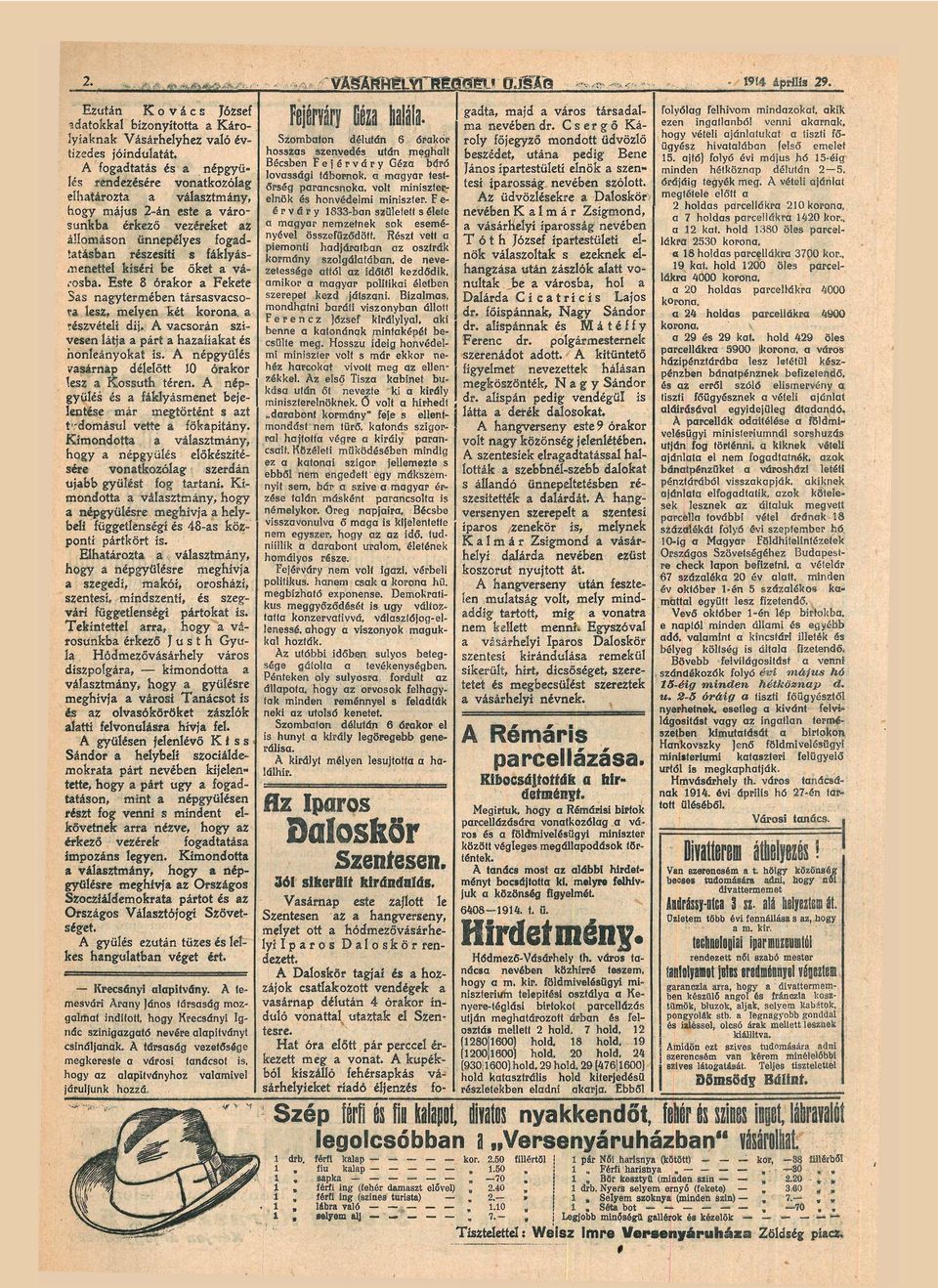 szí v e s e n látj párt hzfikt honleányokt i s népgyűl vsárnp délelőtt ÍO órkor lesz K o s s u t h téren nép gyűl fáklyásmenet beje lente már megtörtént s zt tudomásul vette főkpitány Kimondott