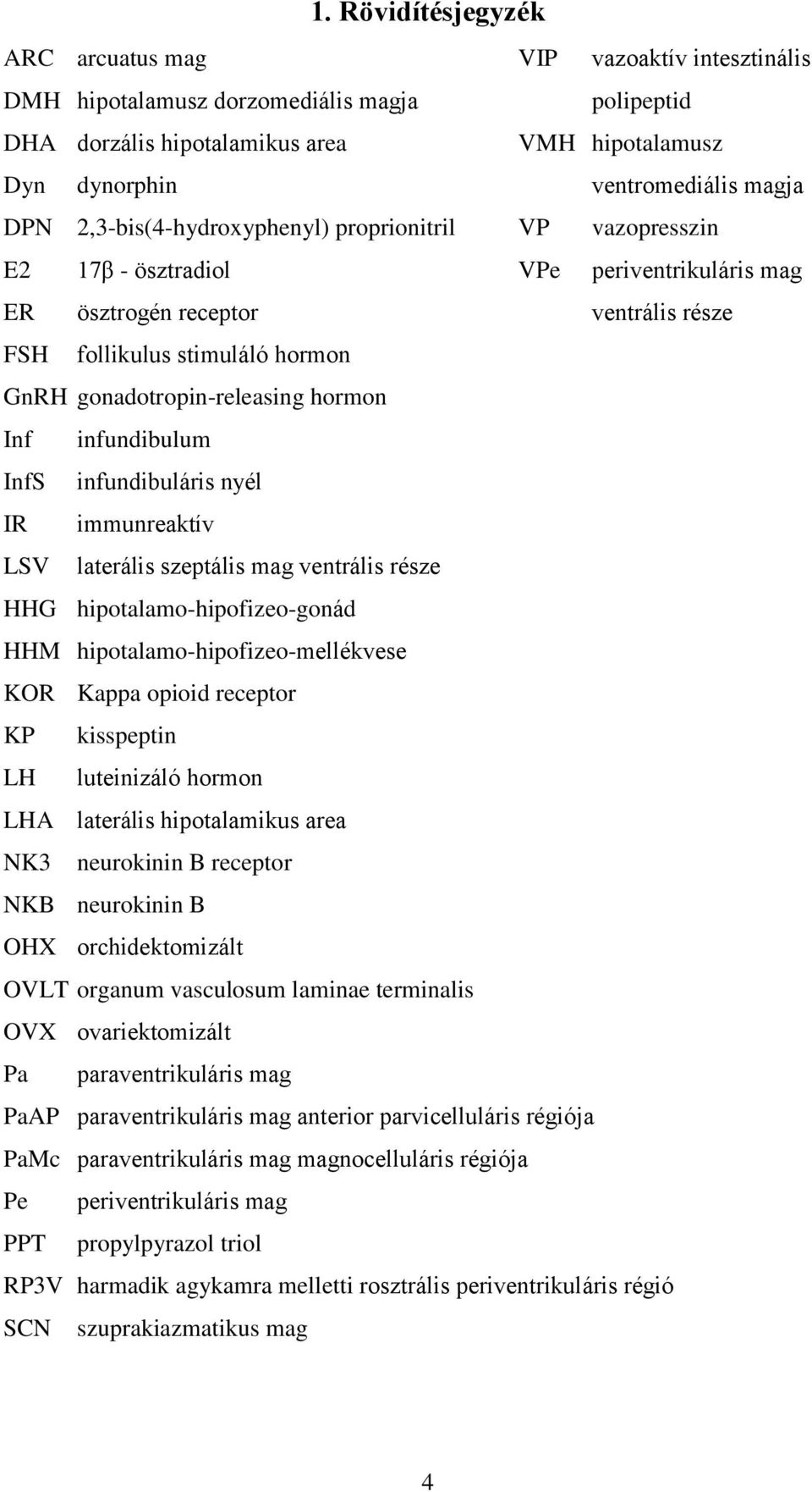 gonadotropin-releasing hormon Inf infundibulum InfS infundibuláris nyél IR immunreaktív LSV laterális szeptális mag ventrális része HHG hipotalamo-hipofizeo-gonád HHM hipotalamo-hipofizeo-mellékvese