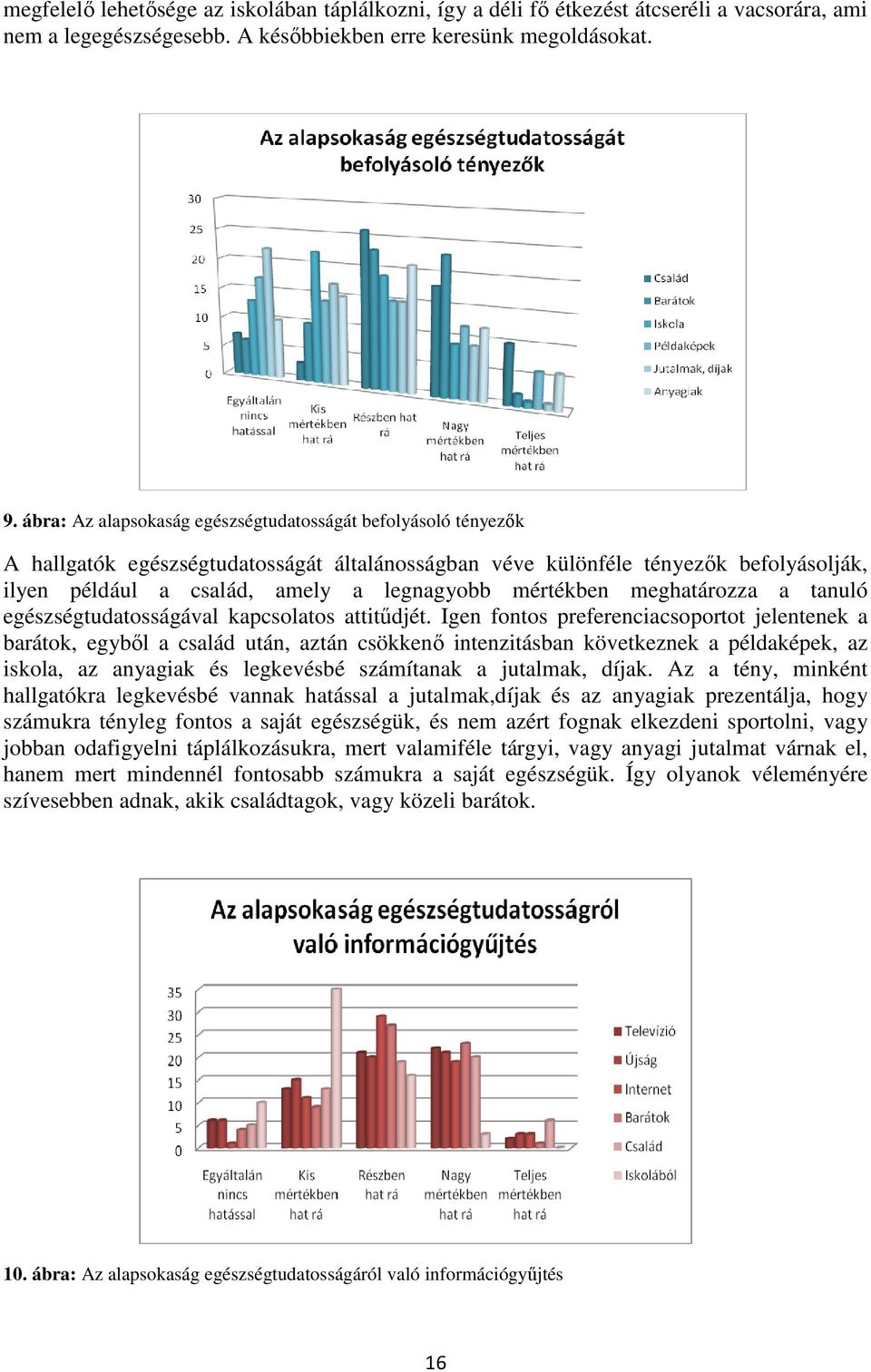 mértékben meghatározza a tanuló egészségtudatosságával kapcsolatos attitődjét.