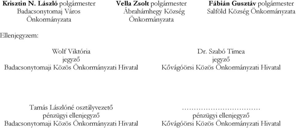 Község Wolf Viktória jegyző Badacsonytomaji Közös Önkormányzati Hivatal Dr.