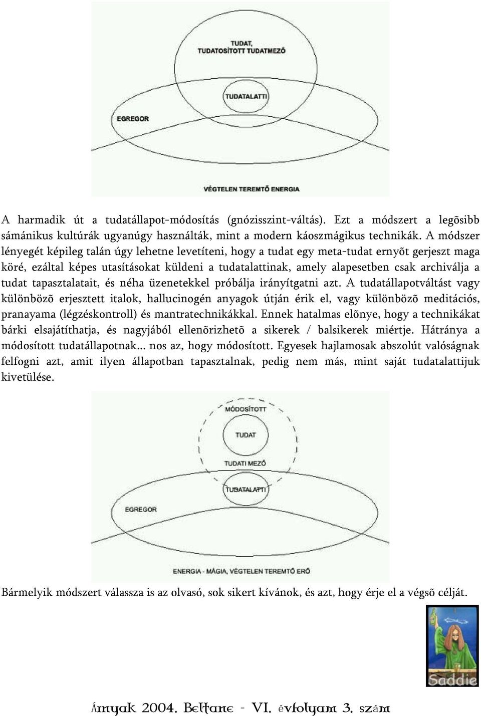 a tudat tapasztalatait, és néha üzenetekkel próbálja irányítgatni azt.