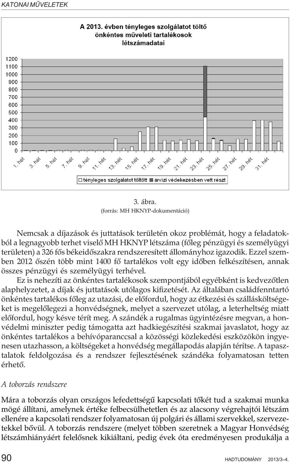 a 326 fõs békeidõszakra rendszeresített állományhoz igazodik. Ezzel szemben 2012 õszén több mint 1400 fõ tartalékos volt egy idõben felkészítésen, annak összes pénzügyi és személyügyi terhével.