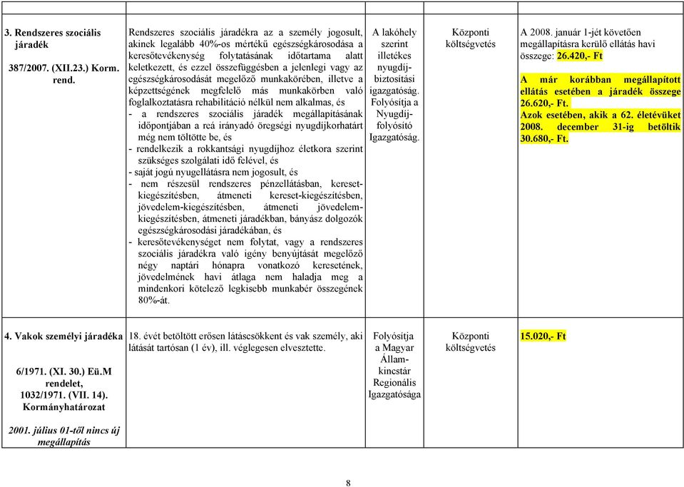 jelenlegi vagy az egészségkárosodását megelőző munkakörében, illetve a képzettségének megfelelő más munkakörben való foglalkoztatásra rehabilitáció nélkül nem alkalmas, és - a rendszeres szociális