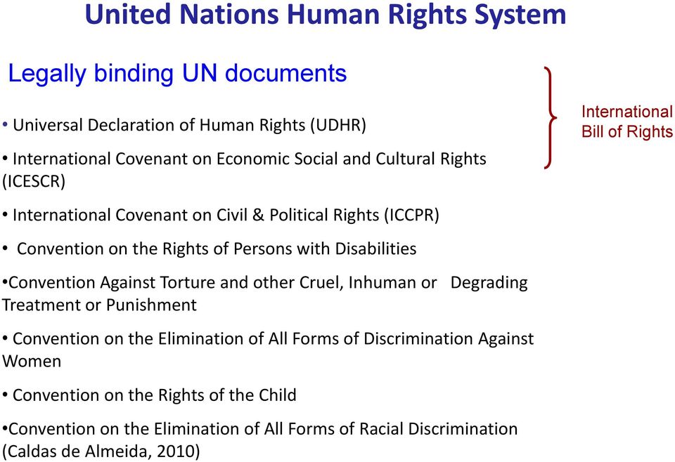 Against Torture and other Cruel, Inhuman or Degrading Treatment or Punishment Convention on the Elimination of All Forms of Discrimination Against Women