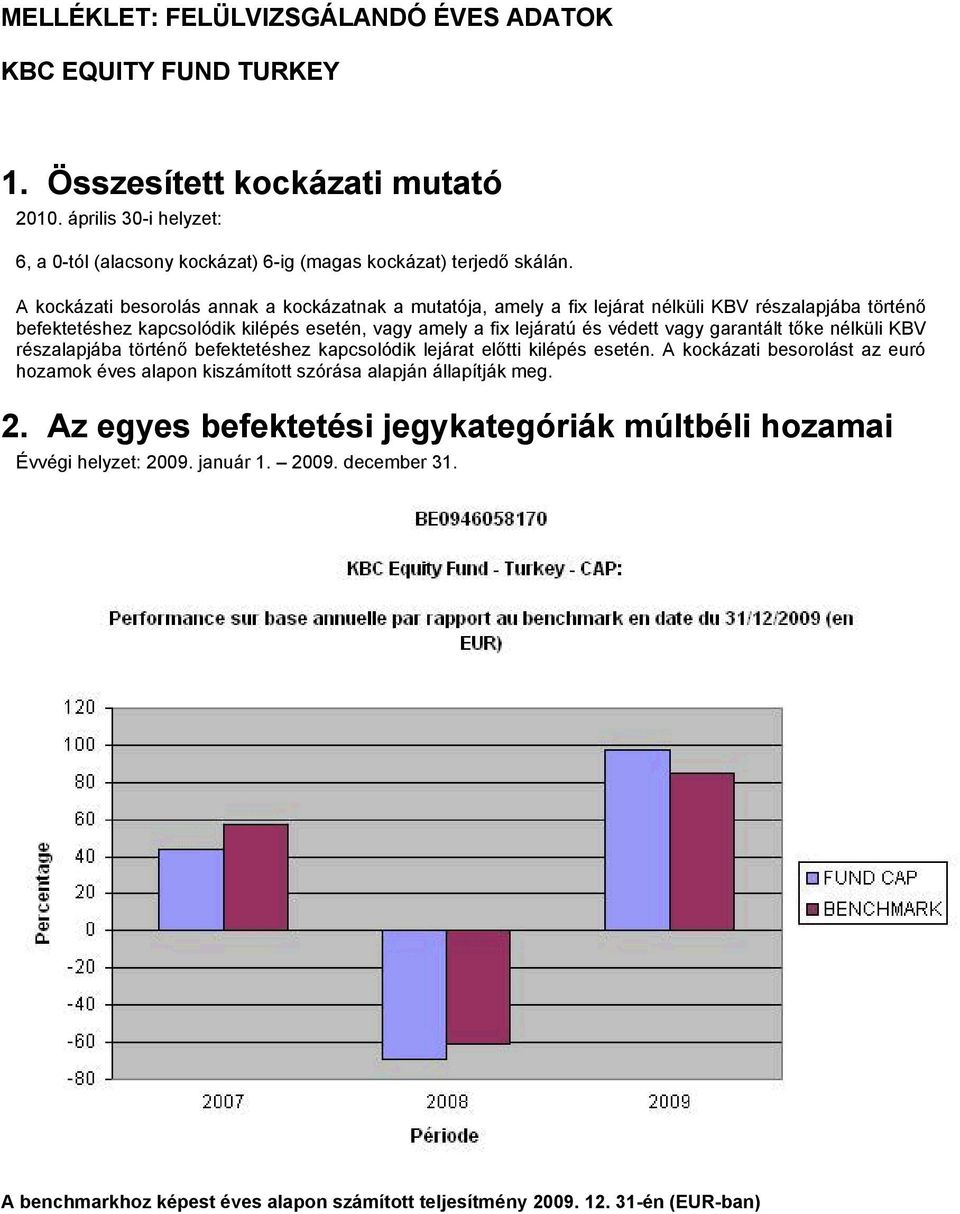 garantált tőke nélküli KBV részalapjába történő befektetéshez kapcsolódik lejárat előtti kilépés esetén.