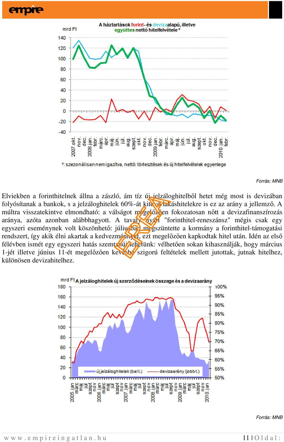 A tavaly nyári "forinthitel-reneszánsz" mégis csak egy egyszeri eseménynek volt köszönhetı: júliusban megszüntette a kormány a forinthitel-támogatási rendszert, így akik élni akartak a kedvezménnyel,