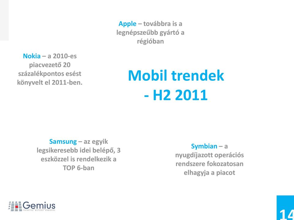 Mobil trendek - H2 2011 Samsung az egyik legsikeresebb idei belépő, 3