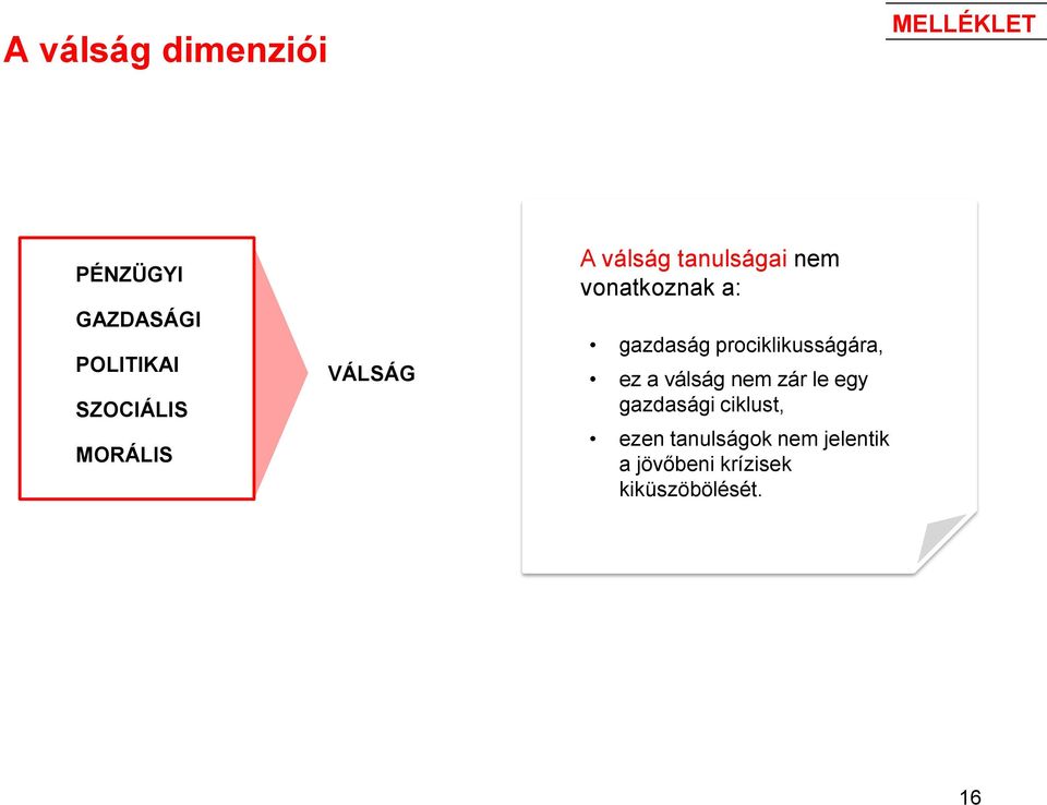 gazdaság prociklikusságára, ez a válság nem zár le egy gazdasági