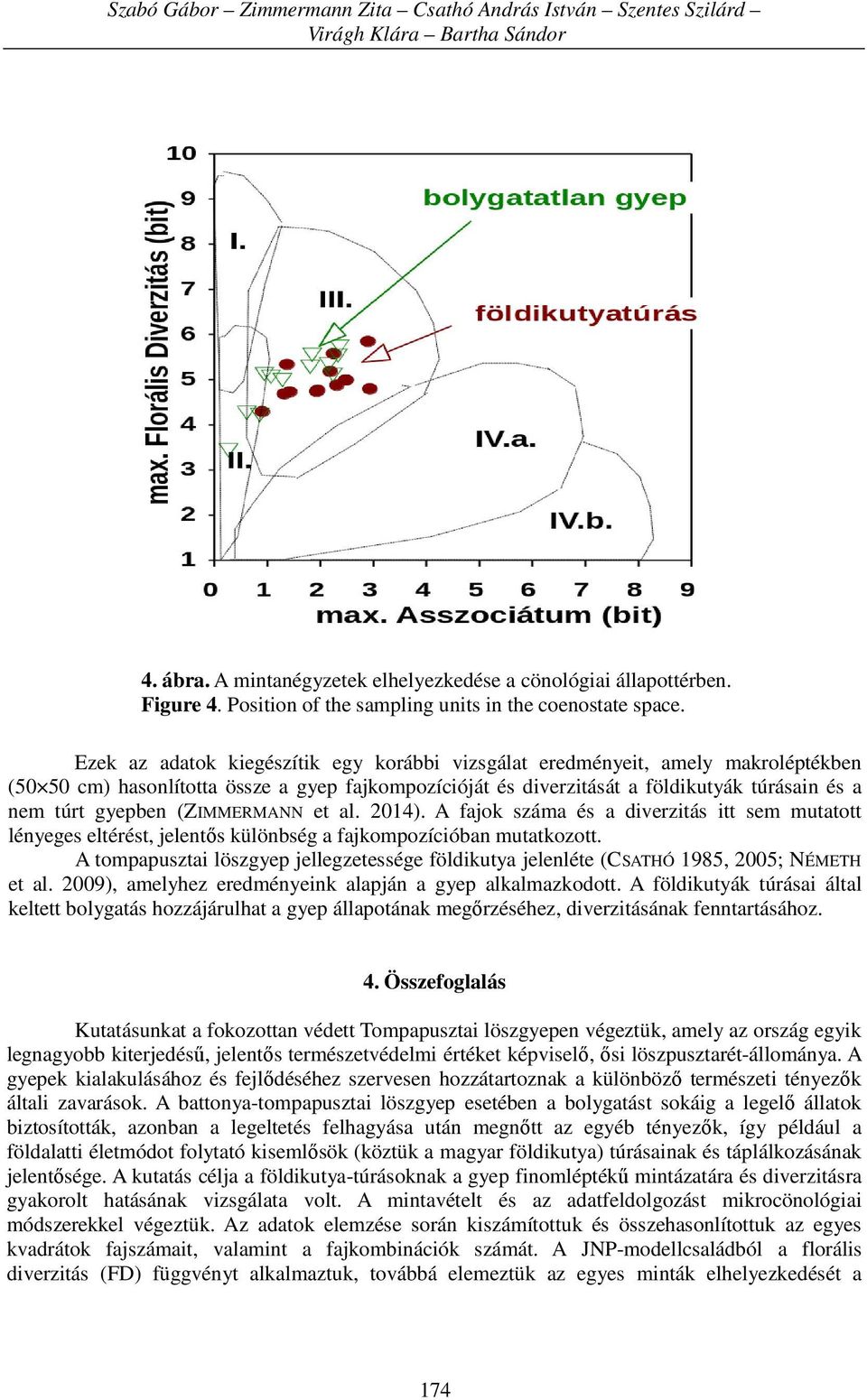 (ZIMMERMANN et al. 2014). A fajok száma és a diverzitás itt sem mutatott lényeges eltérést, jelentős különbség a fajkompozícióban mutatkozott.