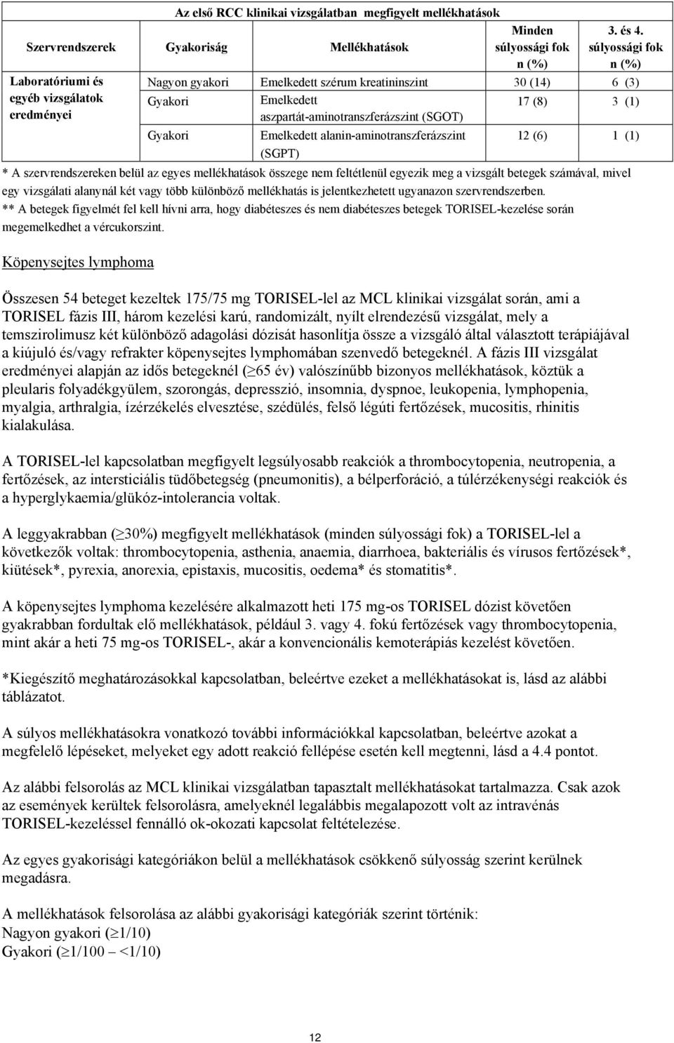 alanin-aminotranszferázszint 12 (6) 1 (1) (SGPT) * A szervrendszereken belül az egyes mellékhatások összege nem feltétlenül egyezik meg a vizsgált betegek számával, mivel egy vizsgálati alanynál két