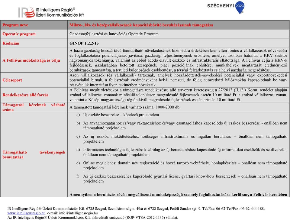 fontos a vállalkozások növekedési és foglalkoztatási potenciáljának javítása, gazdasági teljesítményének erősítése, amelyet azonban hátráltat a KKV szektor hagyományos tőkehiánya, valamint az ebből