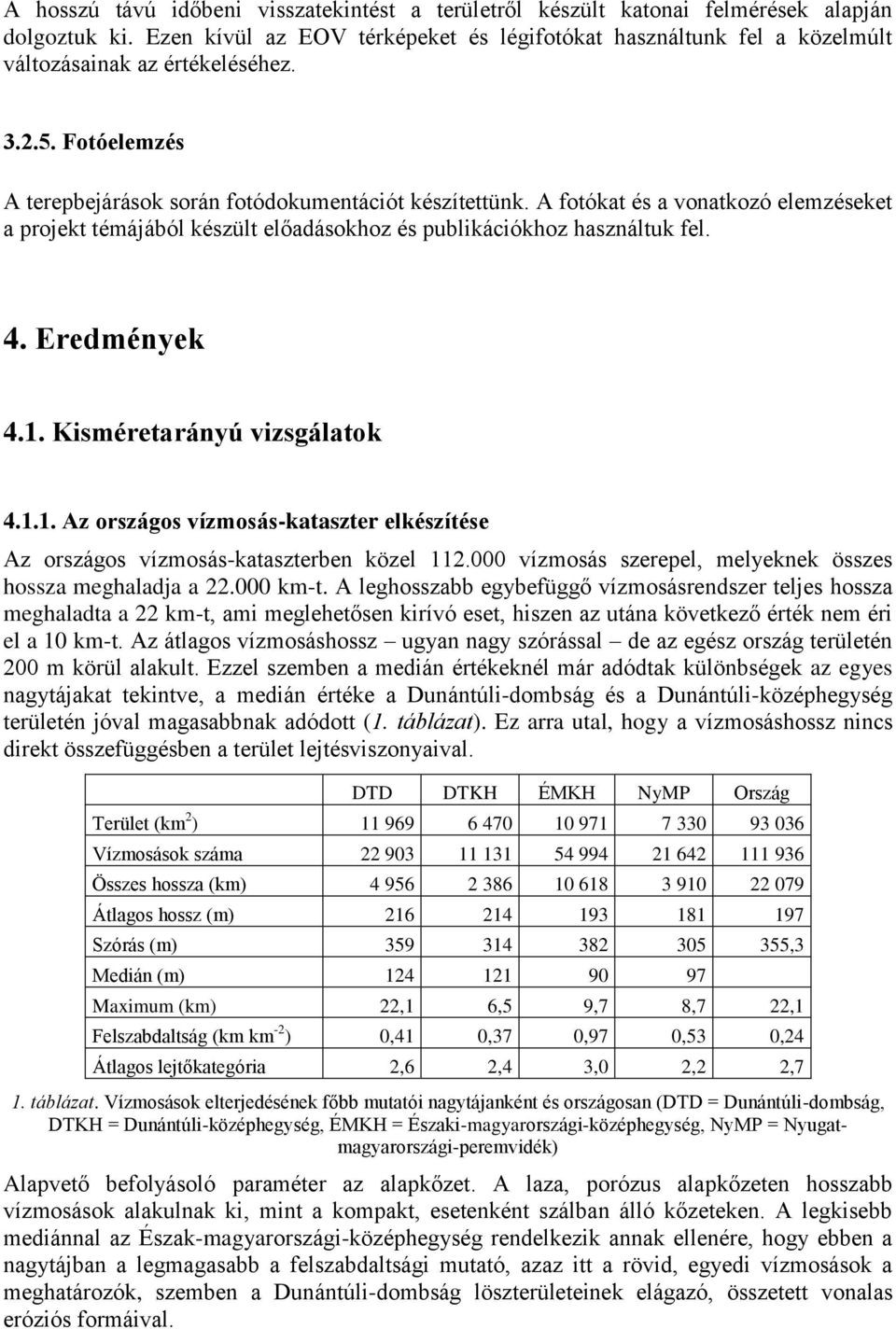 A fotókat és a vonatkozó elemzéseket a projekt témájából készült előadásokhoz és publikációkhoz használtuk fel. 4. Eredmények 4.1.