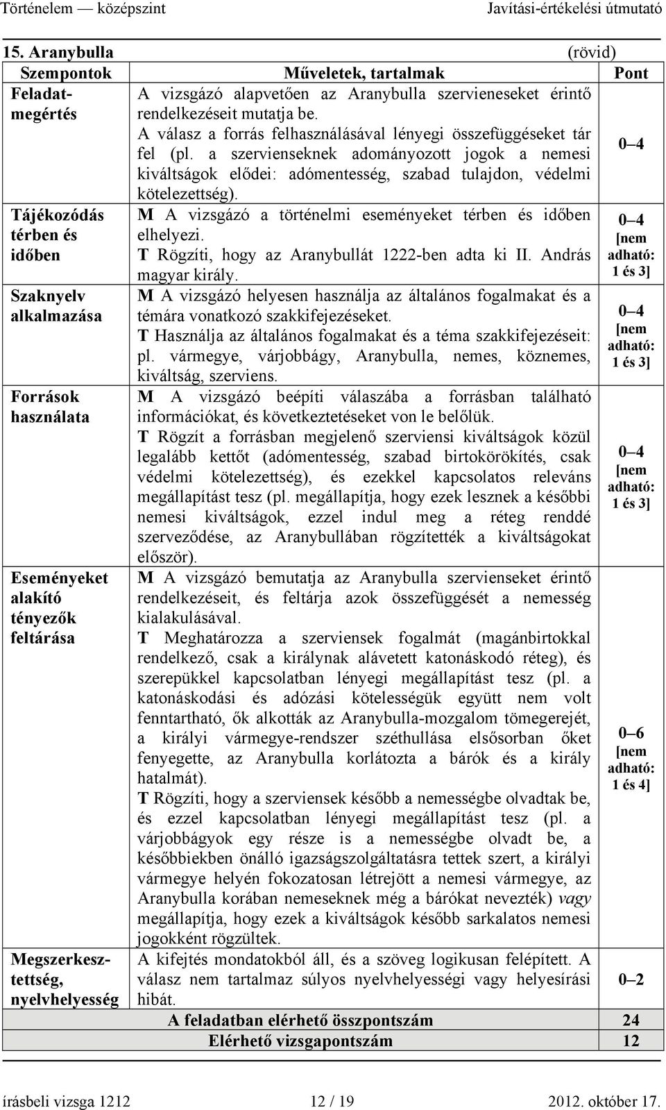 A válasz a forrás felhasználásával lényegi összefüggéseket tár fel (pl.