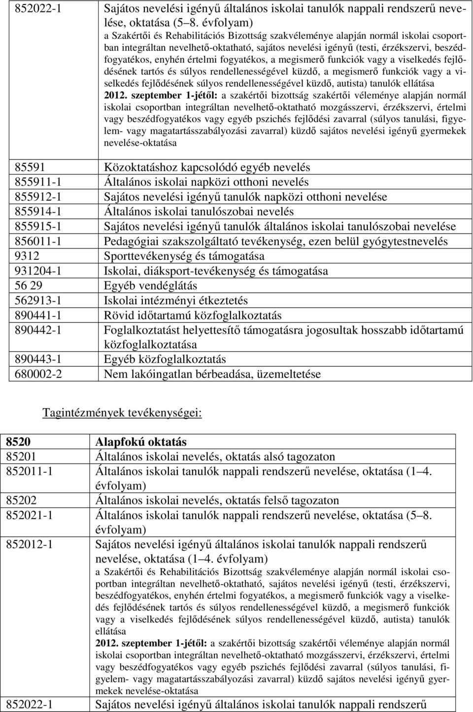 enyhén értelmi fogyatékos, a megismerı funkciók vagy a viselkedés fejlıdésének tartós és súlyos rendellenességével küzdı, a megismerı funkciók vagy a viselkedés fejlıdésének súlyos rendellenességével