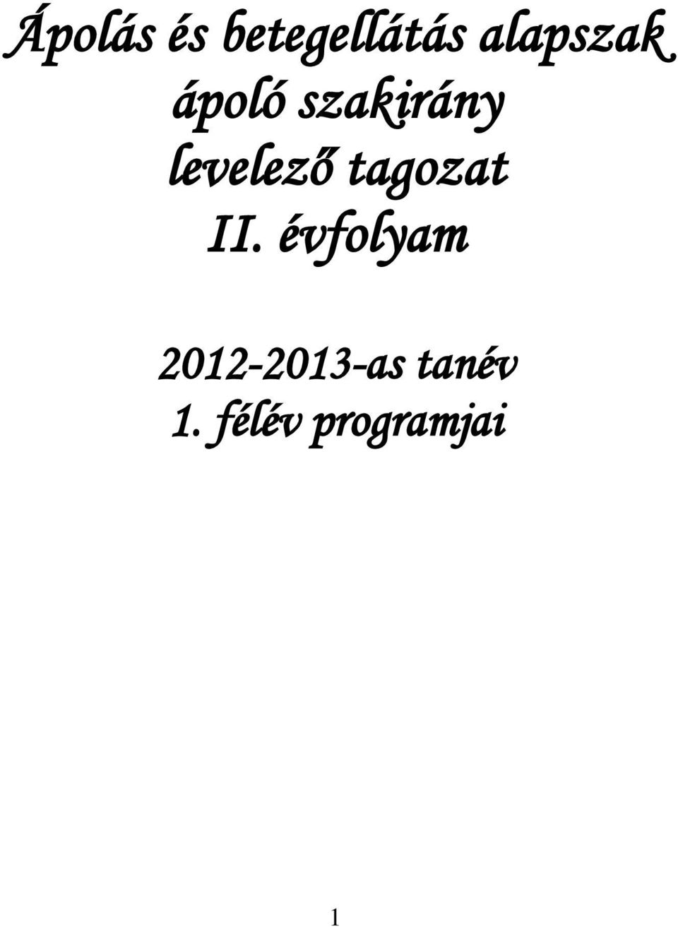 levelező tagozat II.