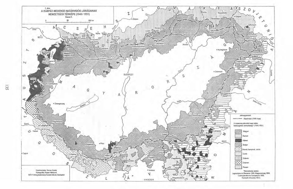 Jeknagyarázat _e_ AnamhaI0Íf(194aY~) A nepesseg abszolut v3qf rn11v -.gének nemzeti,ege' {19'S-19511 mi Magyar ~Román _Nem.t 1:;::-7.~~BoIg3r E=':-=l Horvát. bunyevic.