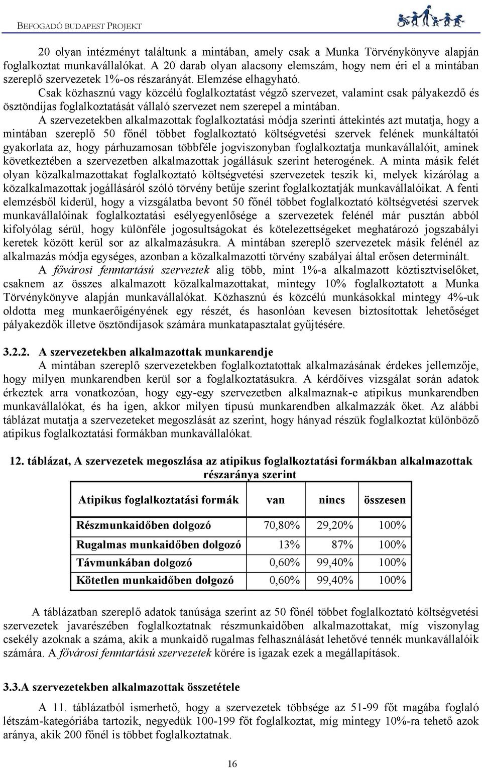 Csak közhasznú vagy közcélú foglalkoztatást végző szervezet, valamint csak pályakezdő és ösztöndíjas foglalkoztatását vállaló szervezet nem szerepel a mintában.