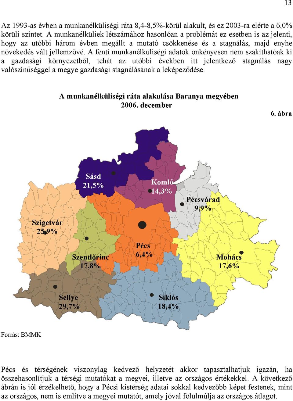 A fenti munkanélküliségi adatok önkényesen nem szakíthatóak ki a gazdasági környezetből, tehát az utóbbi években itt jelentkező stagnálás nagy valószínűséggel a megye gazdasági stagnálásának a