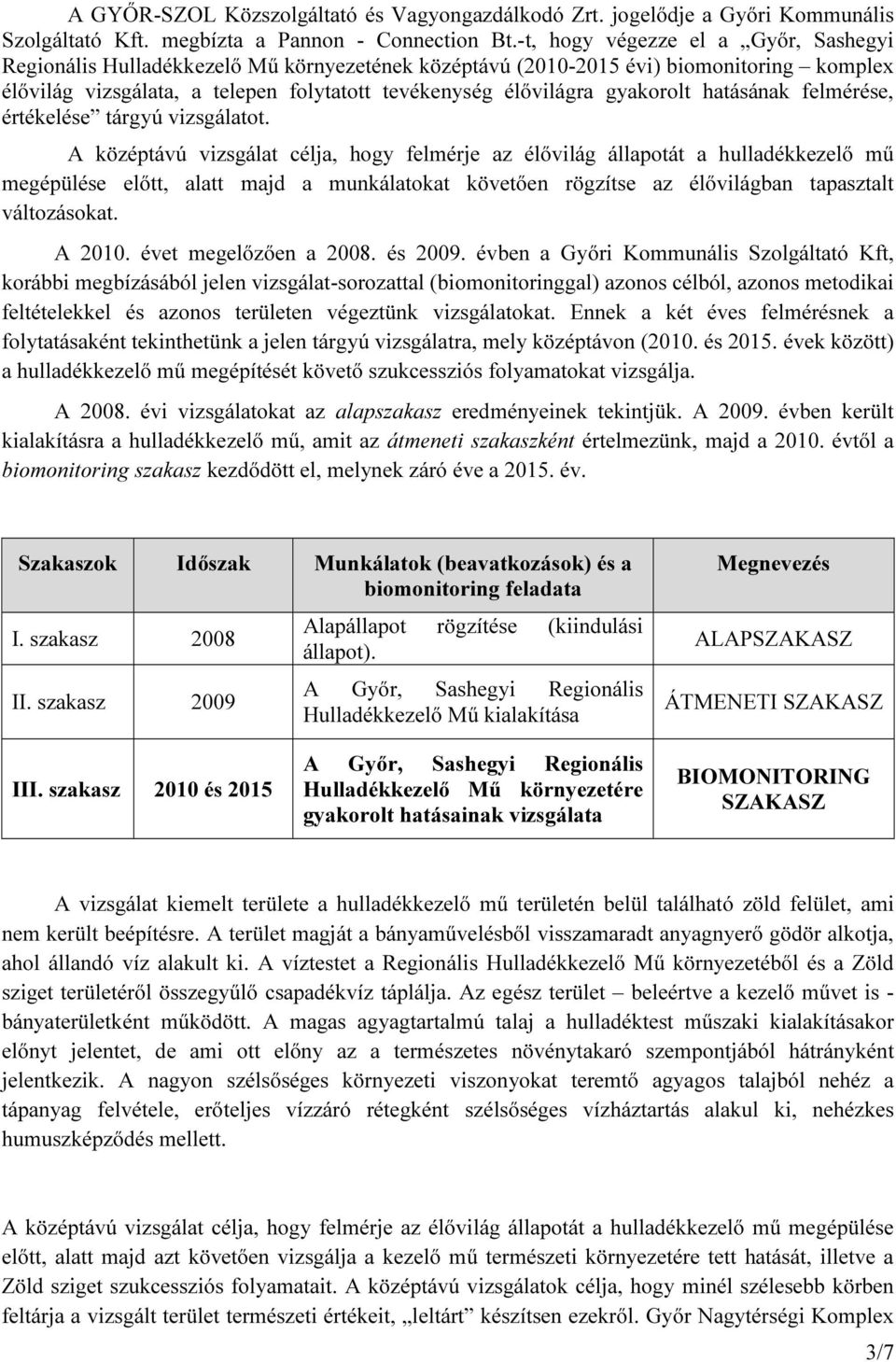 gyakorolt hatásának felmérése, értékelése tárgyú vizsgálatot.