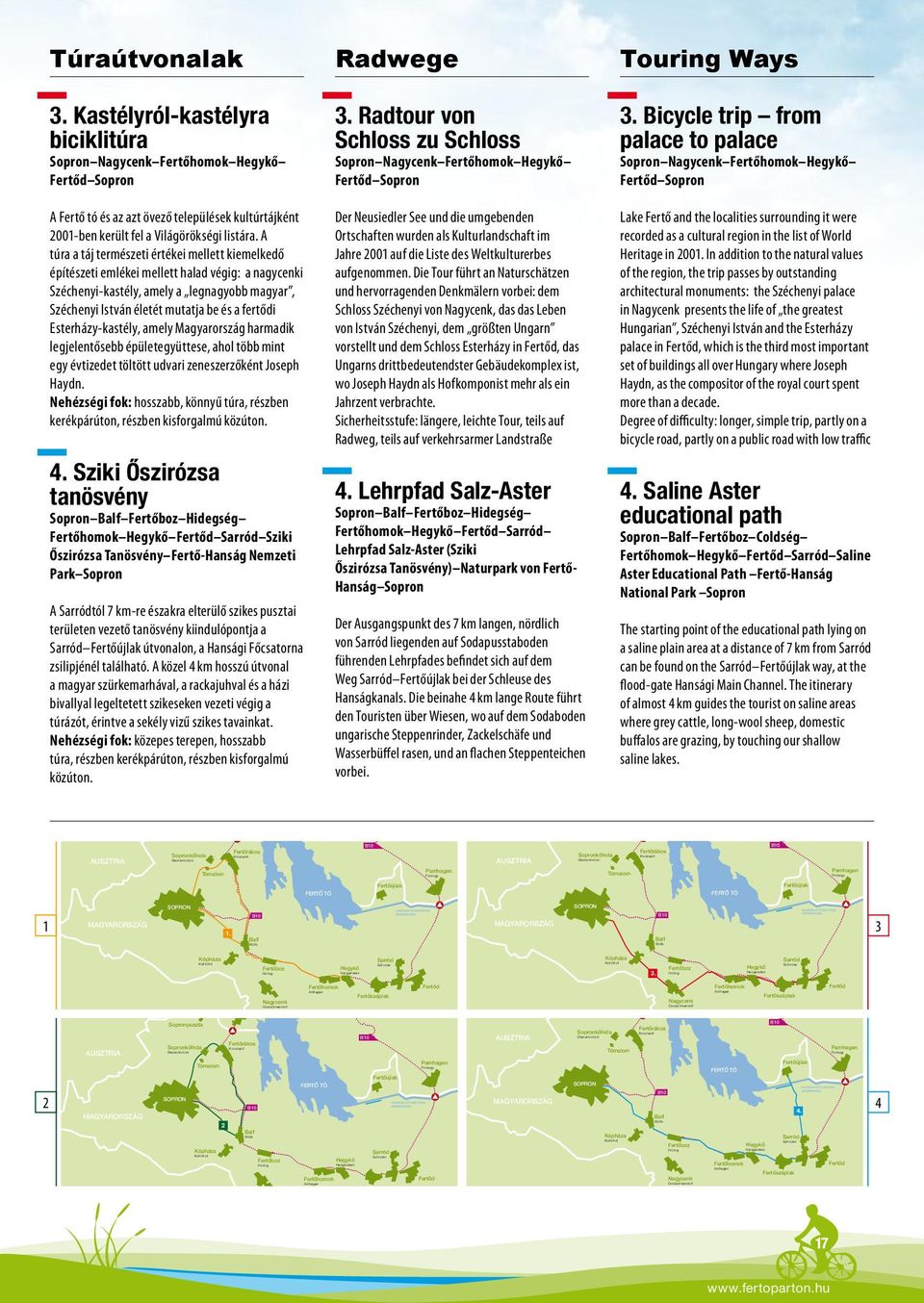 Túraútvonalak Radwege Touring Ways 3.