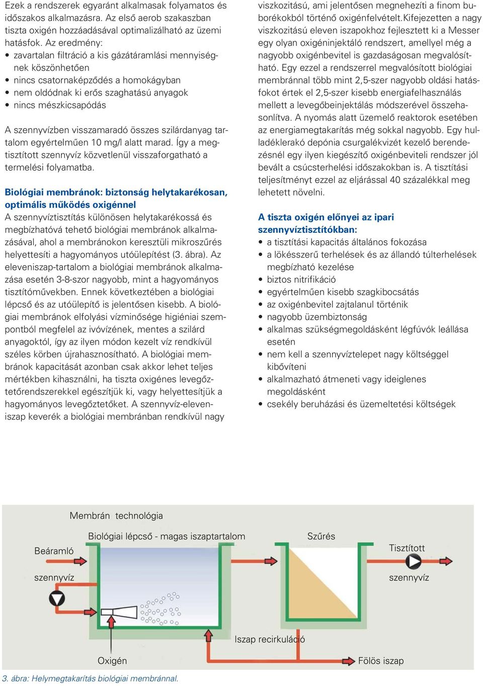 visszamaradó összes szilárdanyag tartalom egyértelmûen 10 mg/l alatt marad. Így a meg - tisztított szennyvíz közvetlenül visszaforgatható a termelési folyamatba.