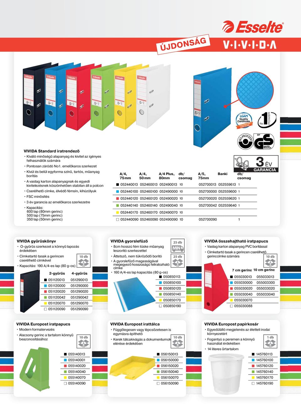 kihúzólyuk FS minősítés 3 év garancia az emelőkaros szerkezetre Kapacitás: 600 (80mm gerinc) 500 (75mm gerinc) 350 (50mm gerinc), 75 mm, 50 mm Plus, 80mm db/ csomag /5, 75mm anki 0520013 05260013