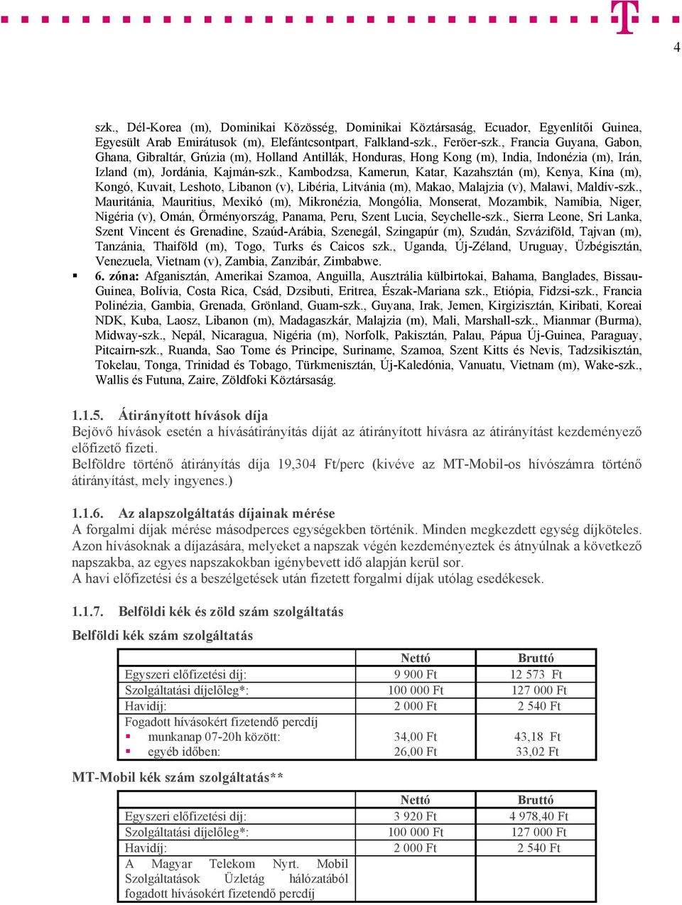 , Kambodzsa, Kamerun, Katar, Kazahsztán (m), Kenya, Kína (m), Kongó, Kuvait, Leshoto, Libanon (v), Libéria, Litvánia (m), Makao, Malajzia (v), Malawi, Maldív-szk.