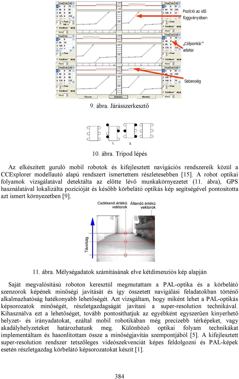 ábra), GPS használatával lokalizálta pozícióját és később körbelátó optikás kép segítségével pontosította azt ismert környezetben [9]. 11. ábra.