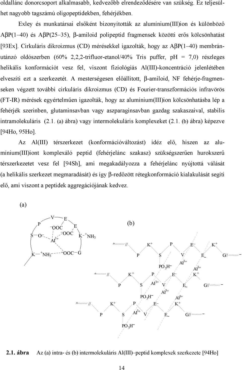 Cirkuláris dikroizmus (CD) mérésekkel igazolták, hogy az AβP(1 40) membránutánzó oldószerben (60% 2,2,2-trifluor-etanol/40% Tris puffer, ph = 7,0) részleges helikális konformációt vesz fel, viszont