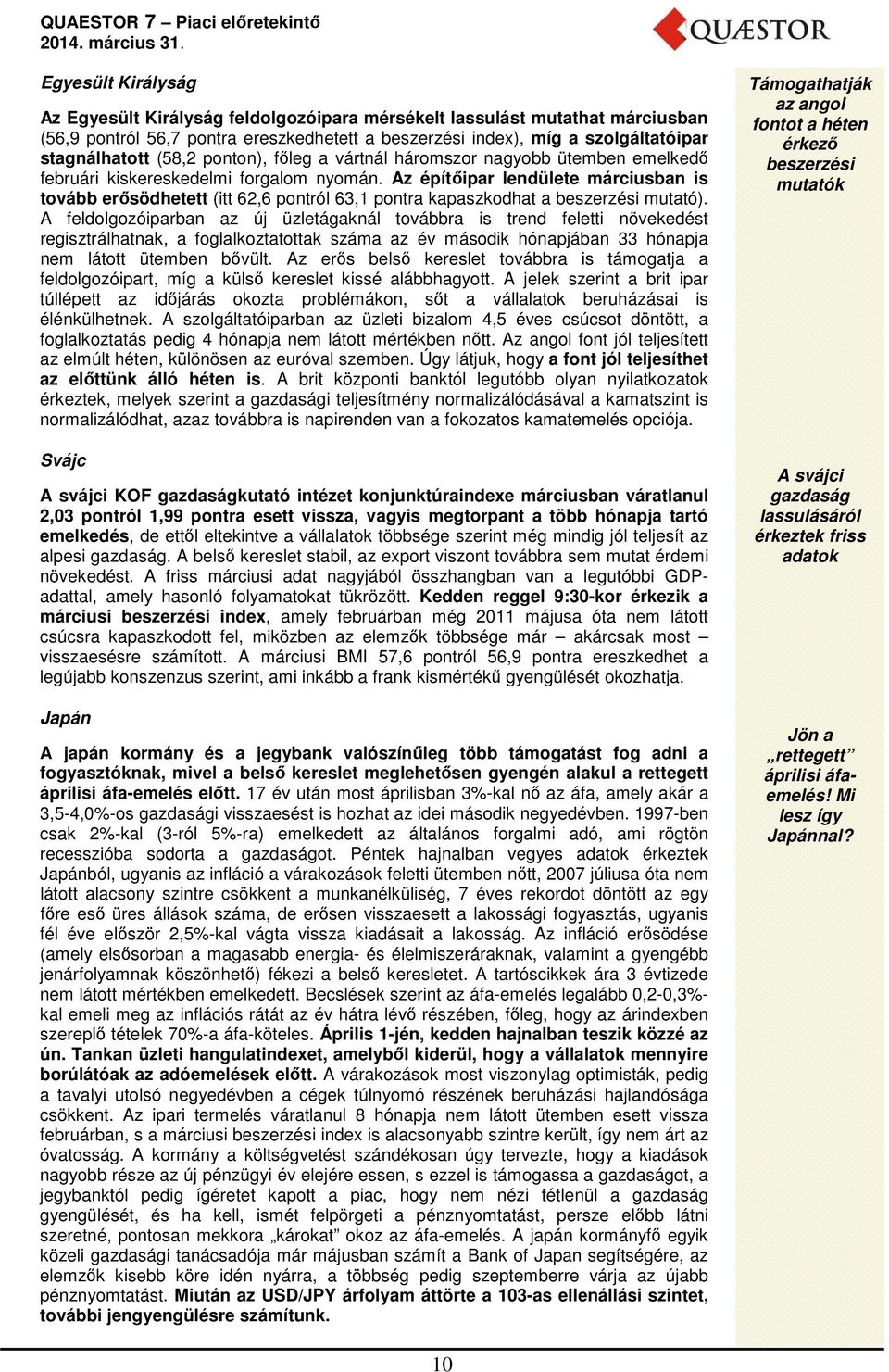 Az építőipar lendülete márciusban is tovább erősödhetett (itt 62,6 pontról 63,1 pontra kapaszkodhat a beszerzési mutató).