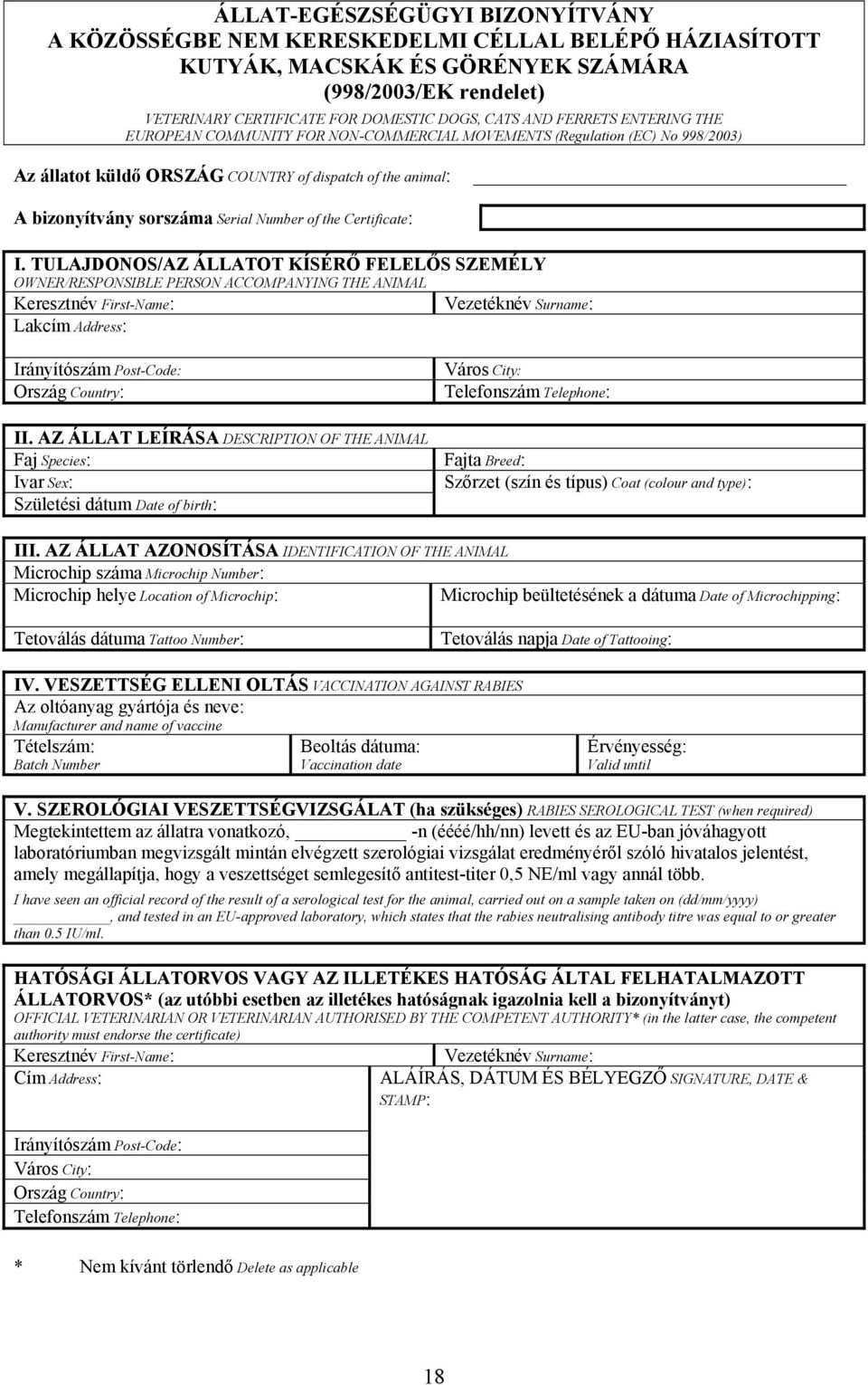 the Certificate: I.