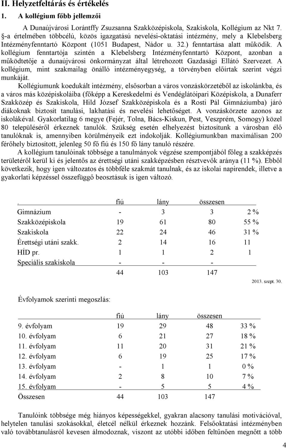 A kollégium fenntartója szintén a Klebelsberg Intézményfenntartó Központ, azonban a működtetője a dunaújvárosi önkormányzat által létrehozott Gazdasági Ellátó Szervezet.