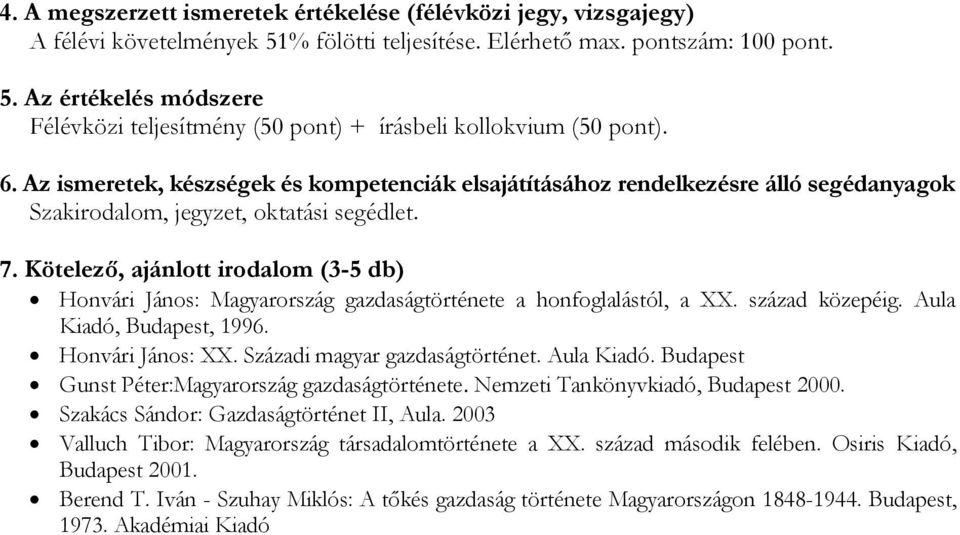 Aula Kiadó. Budapest Gunst Péter:Magyarország gazdaságtörténete. Nemzeti Tankönyvkiadó, Budapest 2000. Szakács Sándor: Gazdaságtörténet II, Aula.