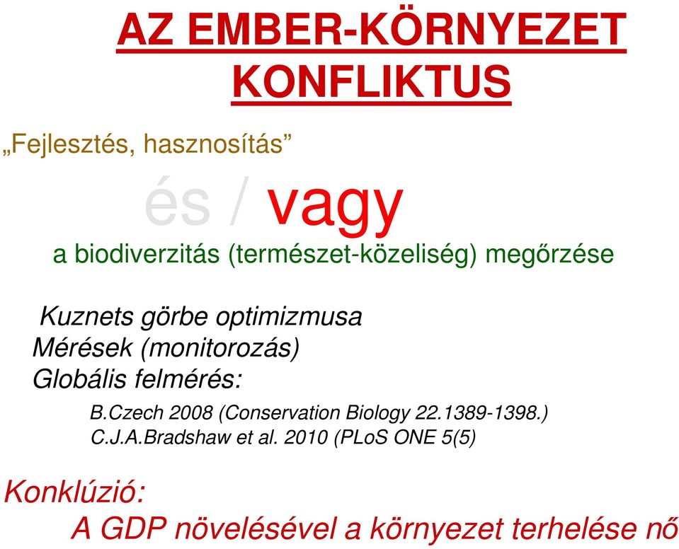 Globális felmérés: B.Czech 2008 (Conservation Biology 22.1389-1398.) C.J.A.