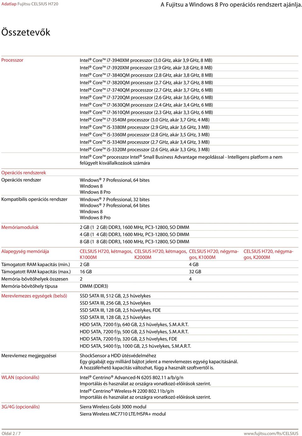 7 GHz, akár 3,7 GHz, 8 MB) Intel Core i7-3740qm processzor (2.7 GHz, akár 3,7 GHz, 6 MB) Intel Core i7-3720qm processzor (2.6 GHz, akár 3,6 GHz, 6 MB) Intel Core i7-3630qm processzor (2.