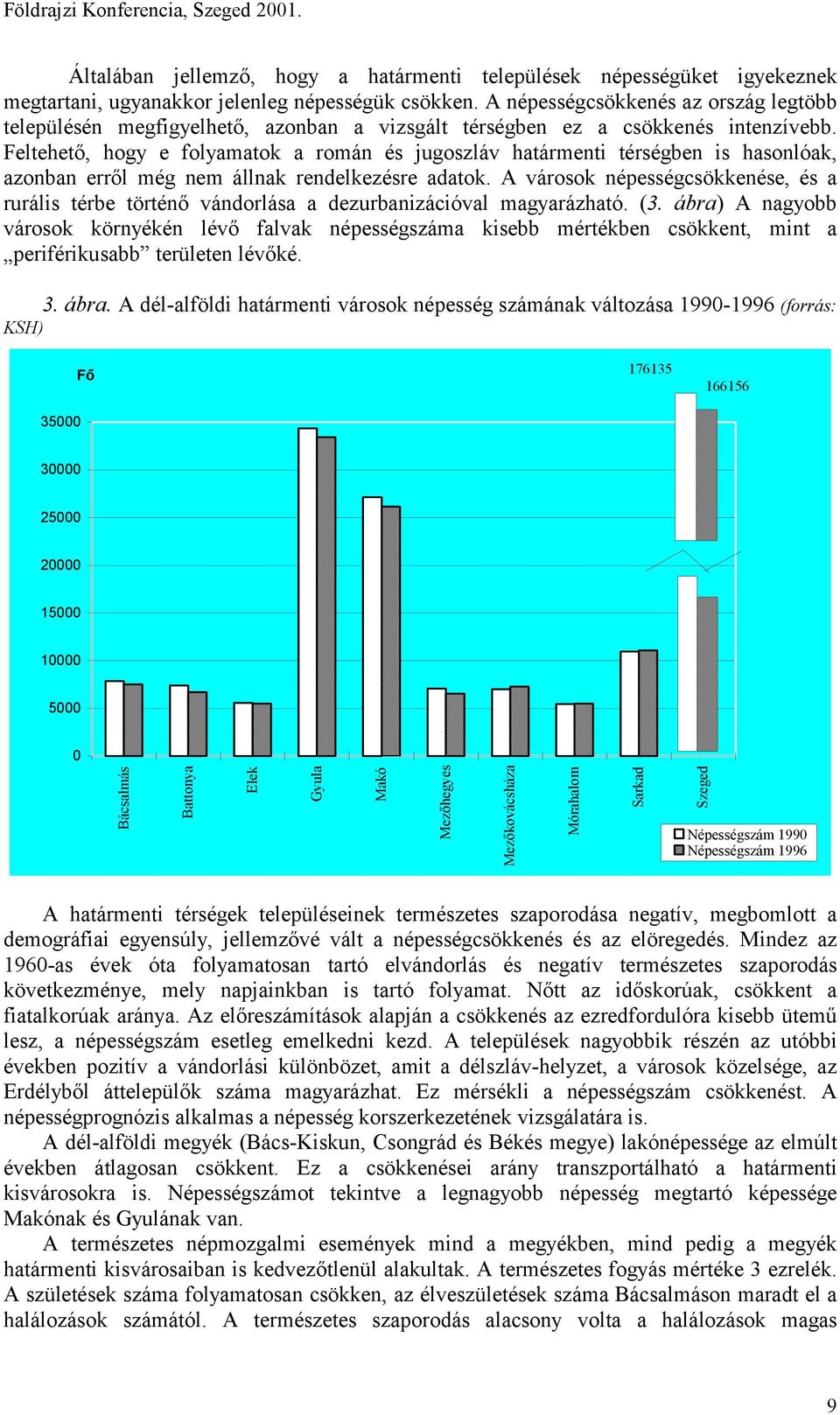 Feltehető, hogy e folyamatok a román és jugoszláv határmenti térségben is hasonlóak, azonban erről még nem állnak rendelkezésre adatok.