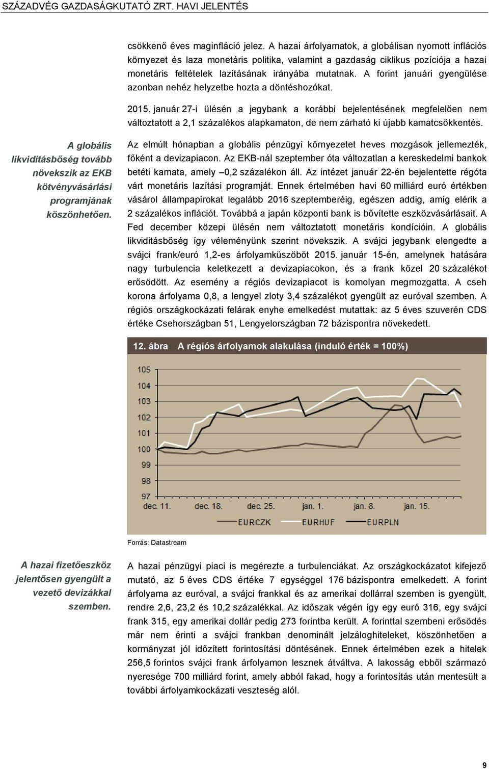 A forint januári gyengülése azonban nehéz helyzetbe hozta a döntéshozókat. 2015.