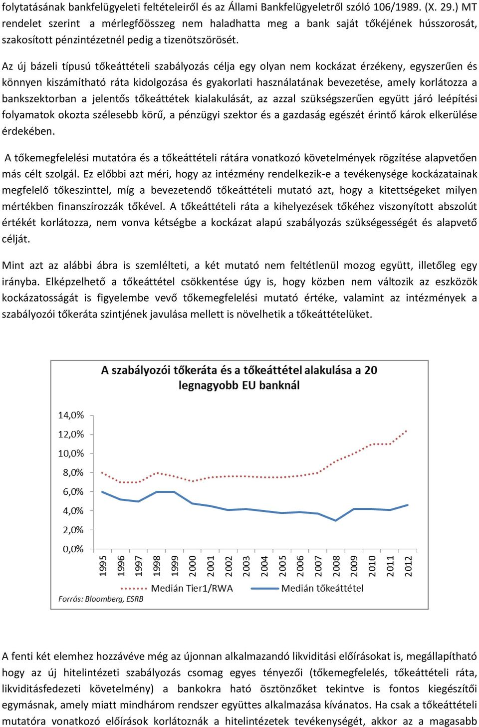 Az új bázeli típusú tőkeáttételi szabályozás célja egy olyan nem kockázat érzékeny, egyszerűen és könnyen kiszámítható ráta kidolgozása és gyakorlati használatának bevezetése, amely korlátozza a