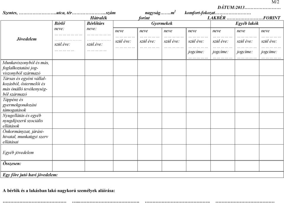 önálló tevékenységből származó Táppénz és gyermekgondozási támogatások Nyugellátás és egyéb nyugdíjszerű szociális ellátások Önkormányzat, járásihivatal, munkaügyi szerv