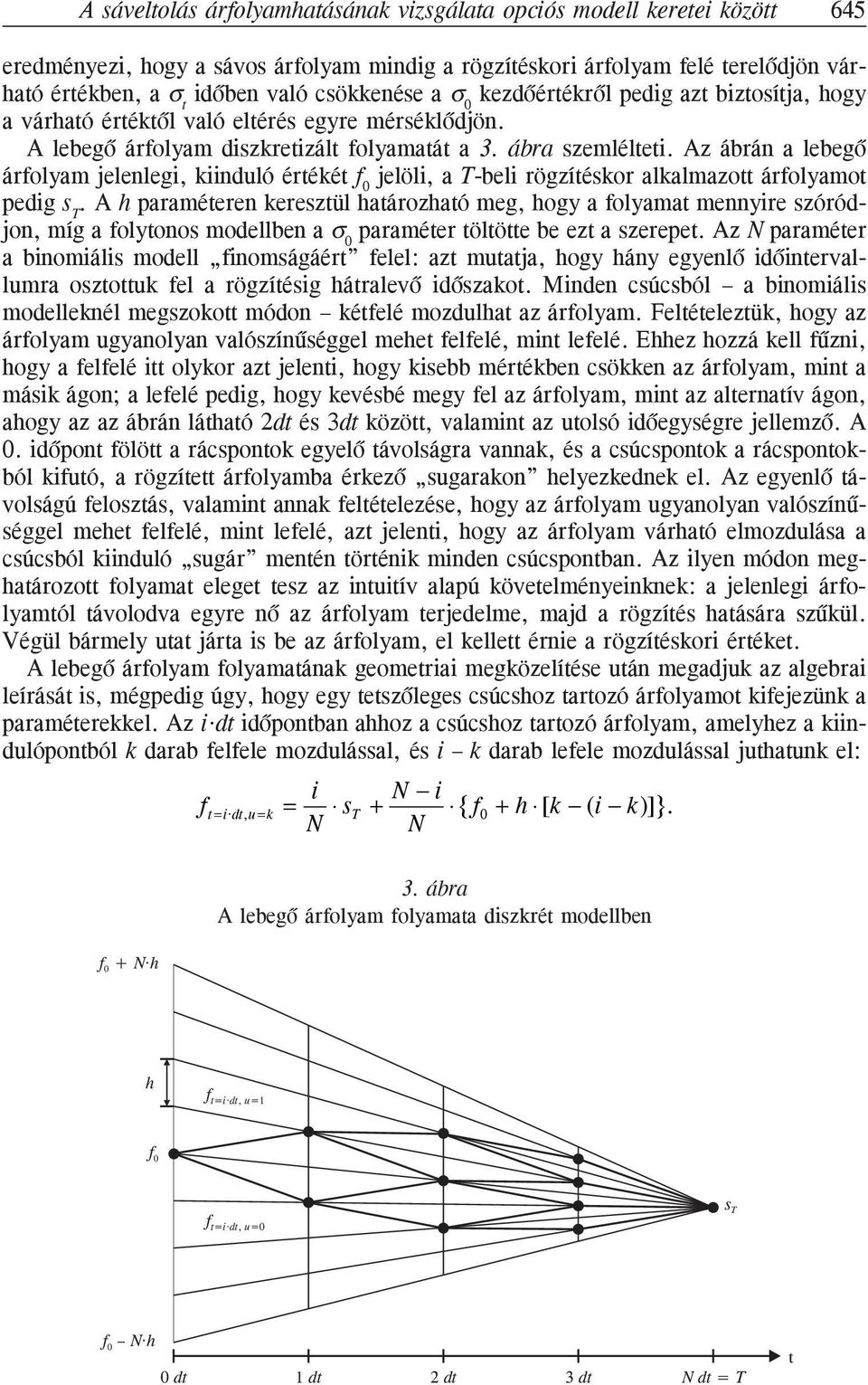 Az ábrán a lebegõ árfolyam jelenlegi, kiinduló értékét f 0 jelöli, a T-beli rögzítéskor alkalmazott árfolyamot pedig s T.